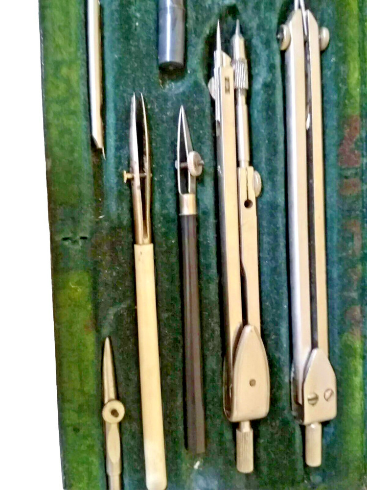 Compass Precision Instruments Soviet Set Collectible Drafting Tool Original