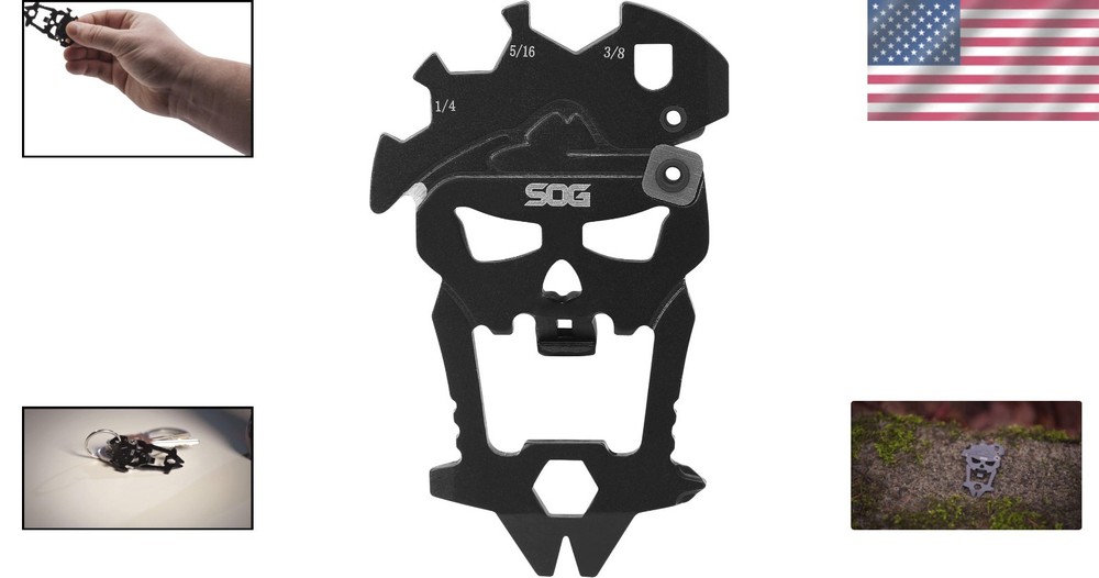 Elegant and Functional MACV Keychain Multi-Tool - Steel Utility Tool in Black