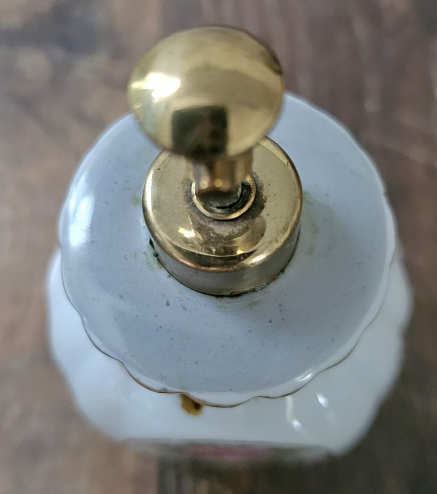 Vintage Floral Painted Ceramic Atomizer Perfume Bottle