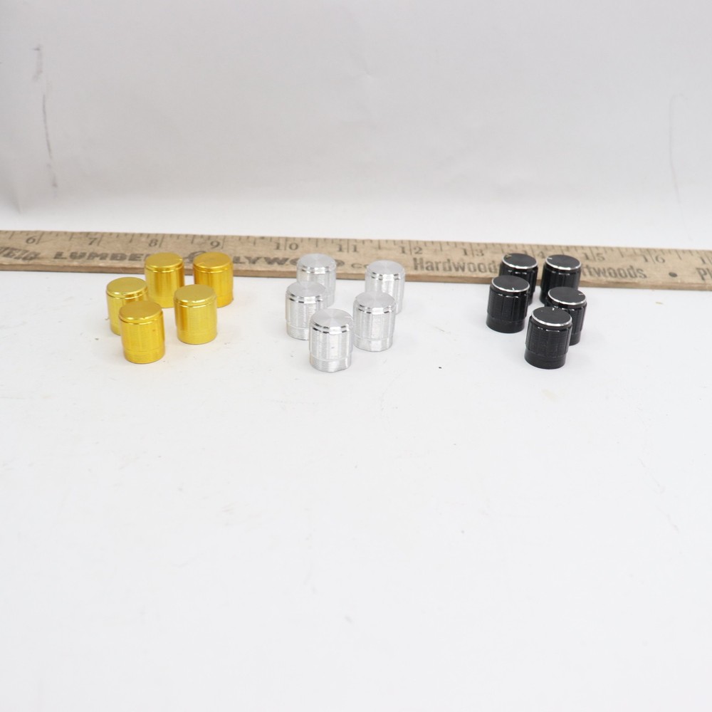 (15-Pk) Rotary Encoder Knobs Silver/Black/Gold