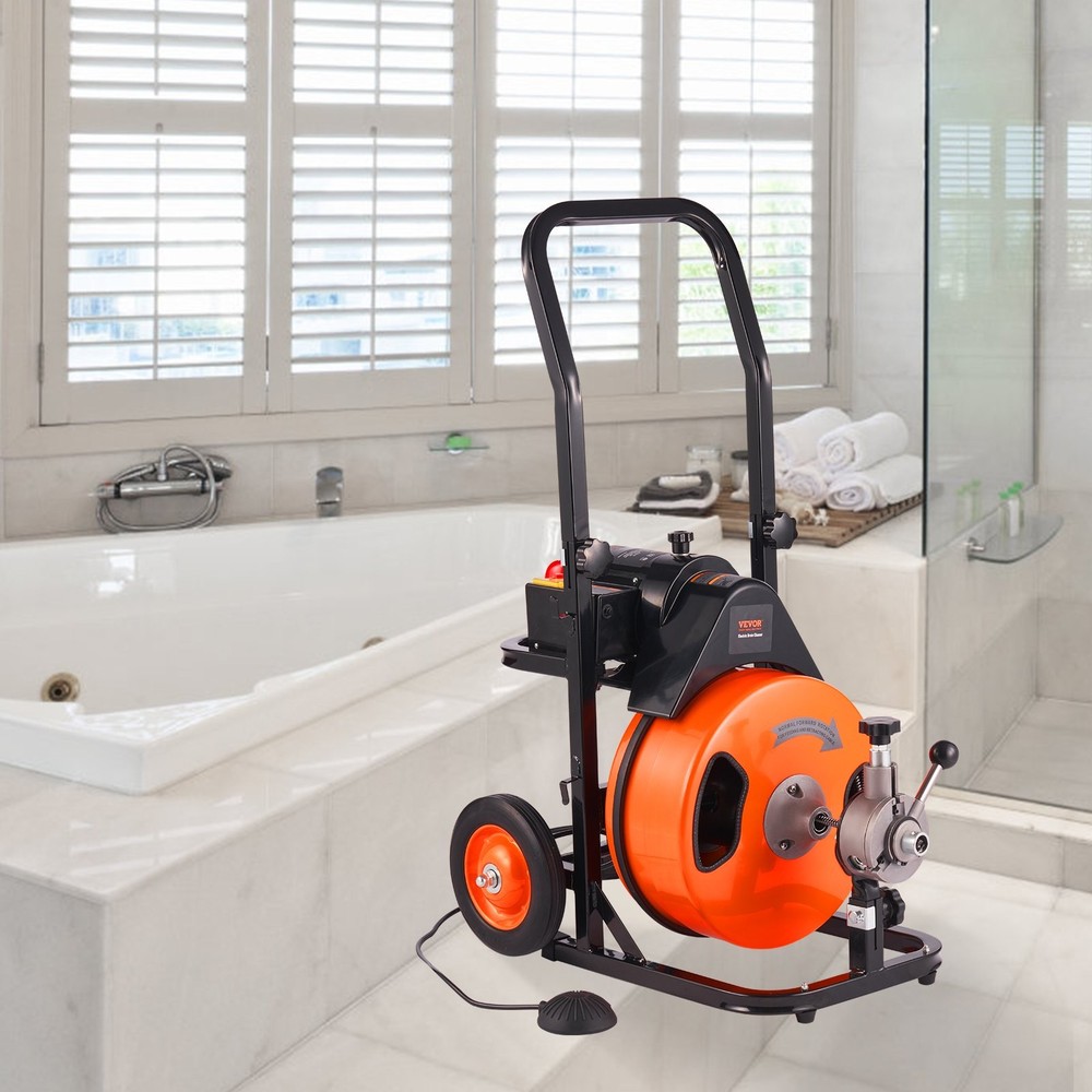 Drain Cleaning Machine Sewer Snake Machine Auto Feed, Drain Auger Cleaner