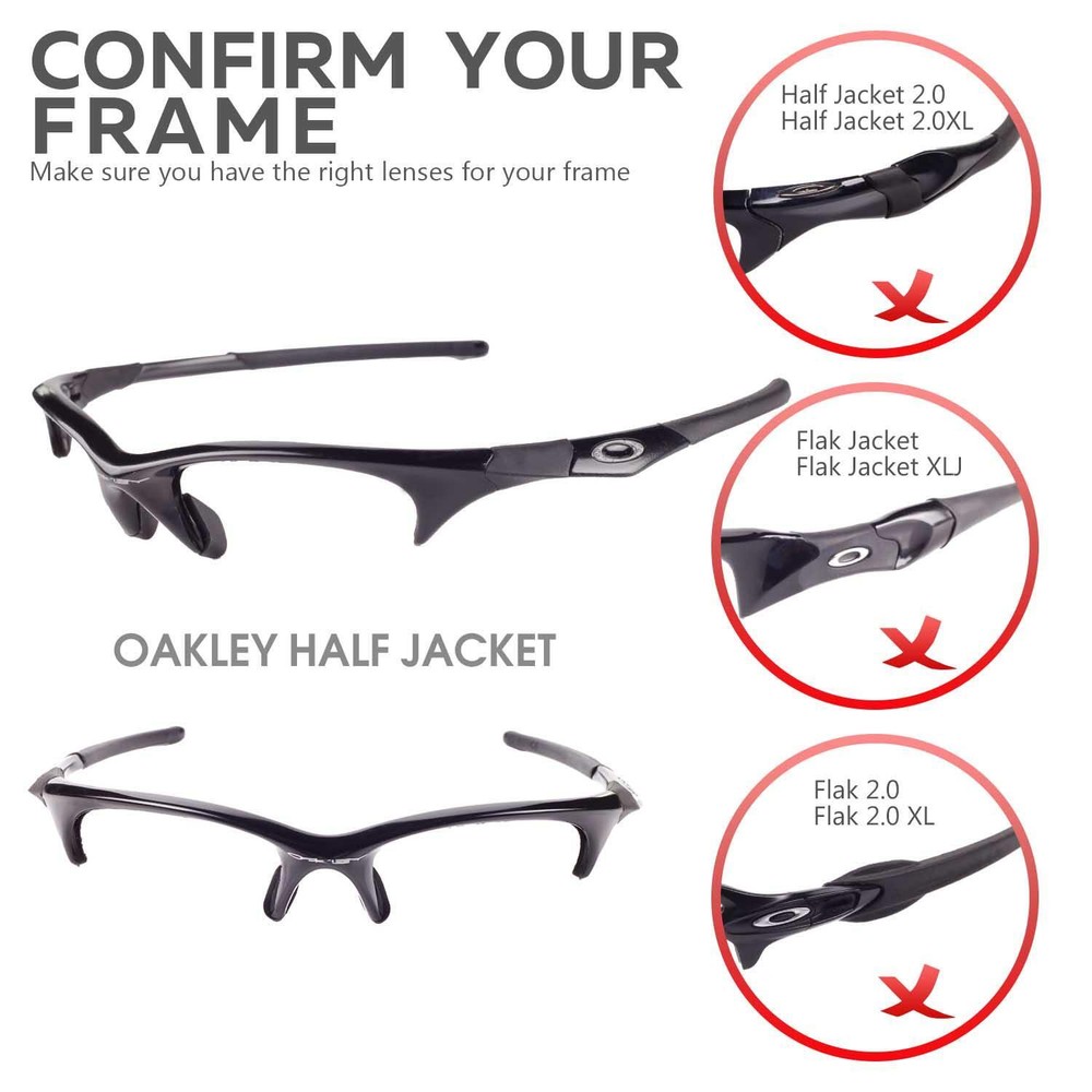 Walleva Fire Red Non-Polarized Replacement Lenses For Oakley Half Jacket