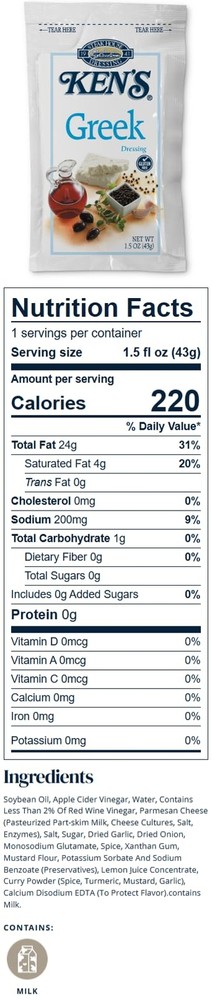 Single Serve Salad Dressing Packets | 40 Count | 1.5 oz Pouches