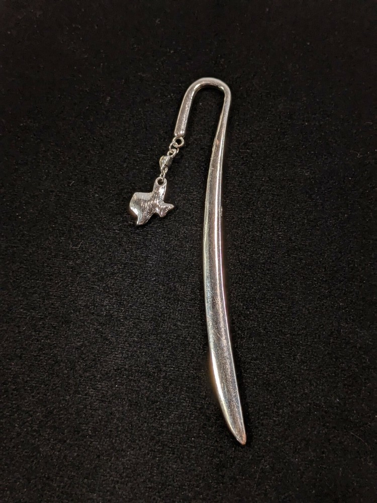Silver Tone Texas State Shape Crystal Bookmark 13488