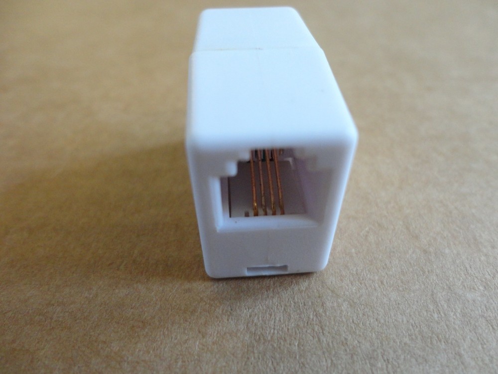 10 pc. Modular Telephone Inline DoubleJack Coupler Adapter, RJ11-4C6P, White