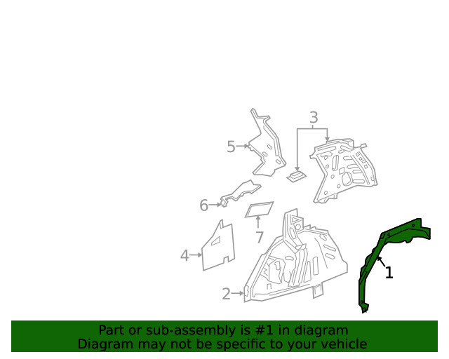 Genuine GM Driver Side Quarter Inner Panel 42551975