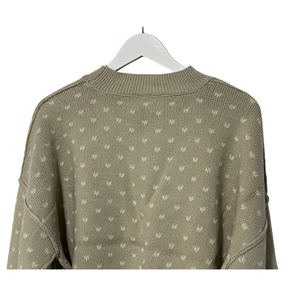 FREE PEOPLE WMNS MEDIUM PATTERN EASY STREET CROP PULLOVER SWEATER OATMEAL IVORY