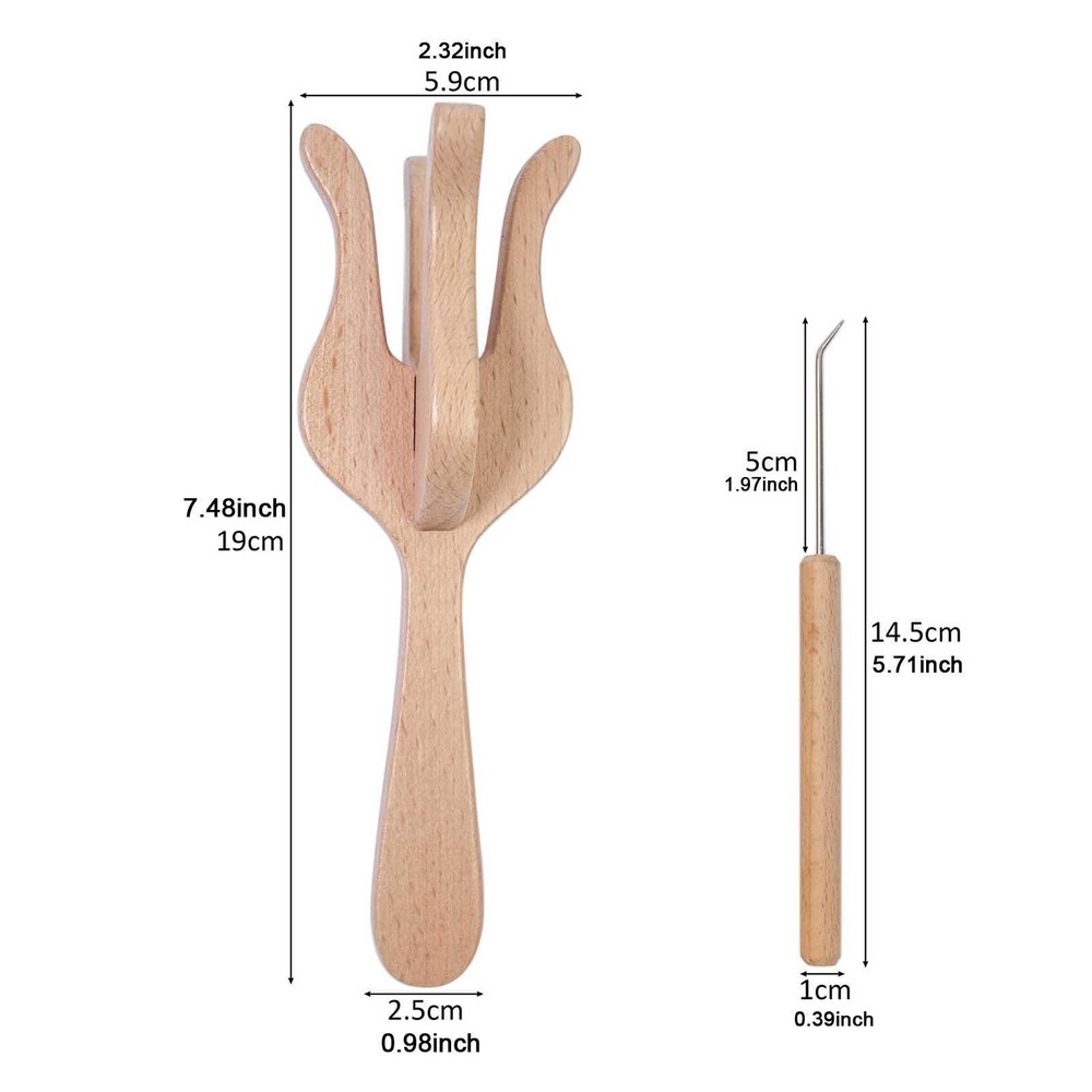 Knitting Fork and Needle Double Head Lucet Fork Portable Multipurpose for