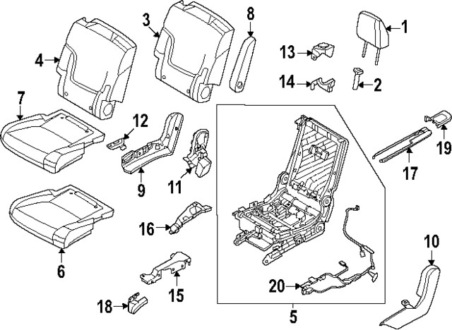 Genuine Nissan Headrest Outer 86430-7KB1B