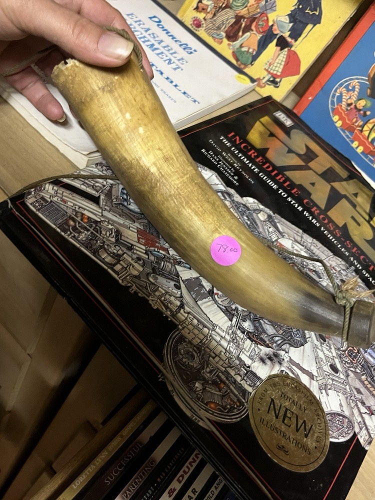 Vintage Powder Horn for Muzzleloader with Strap