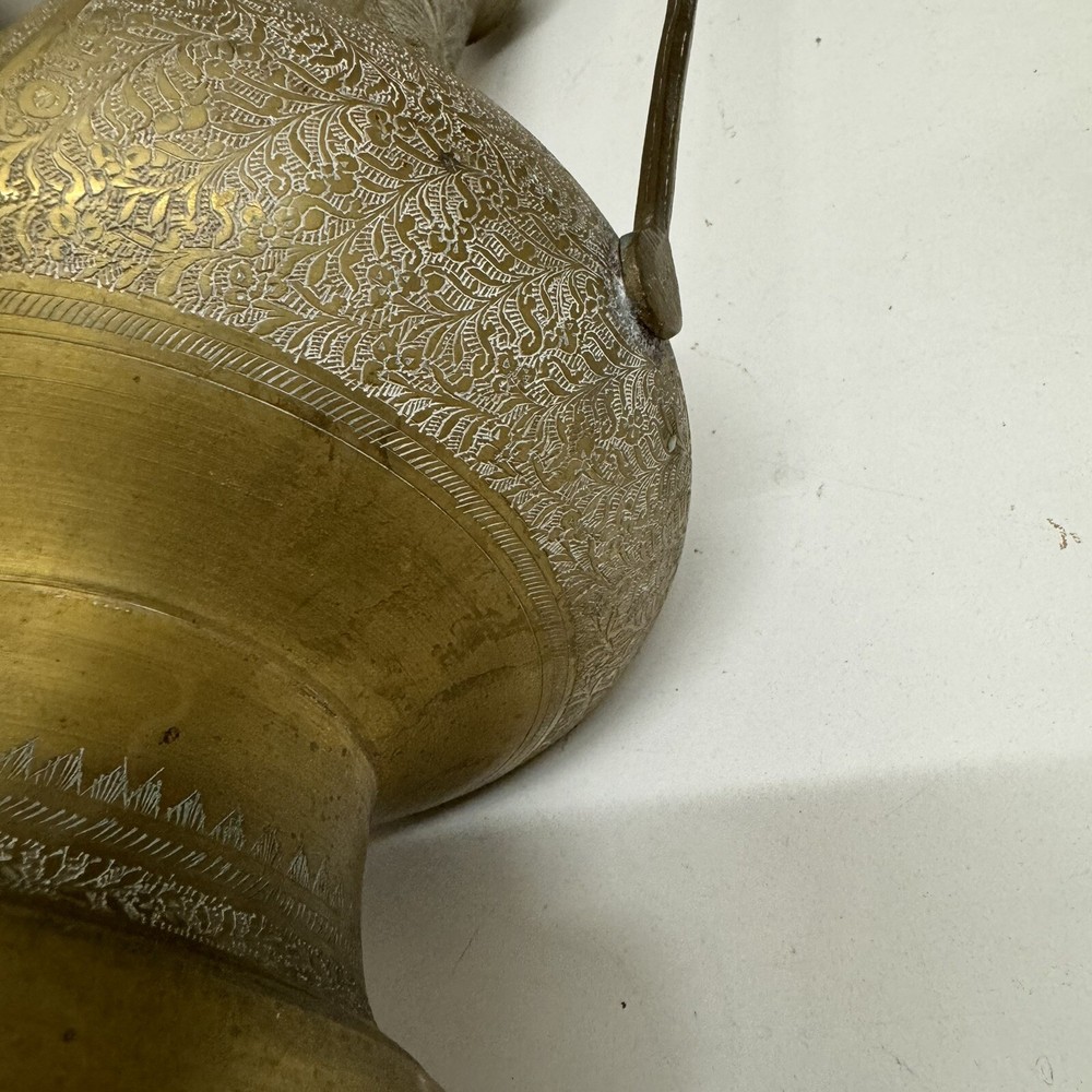Antique Huge Solid Brass Ewer Pitcher 24”