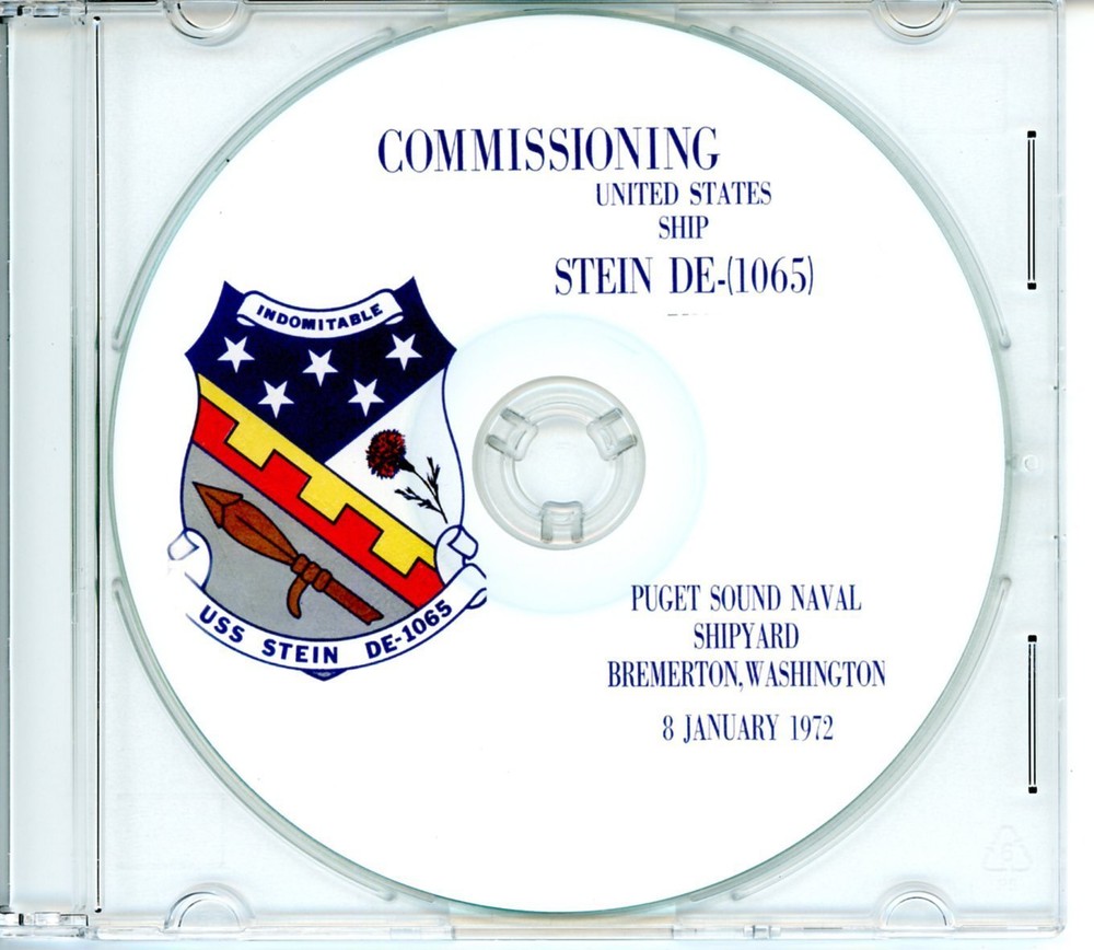 USS Stein DE 1065 Commissioning Program 1972  Navy Plank Owners