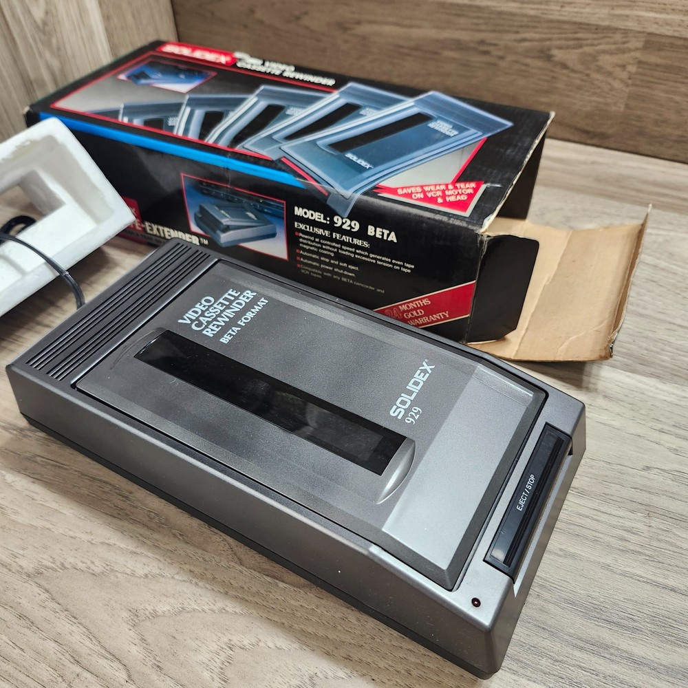 Solidex 929 Video Cassette Rewinder - Beta Format - New open Box