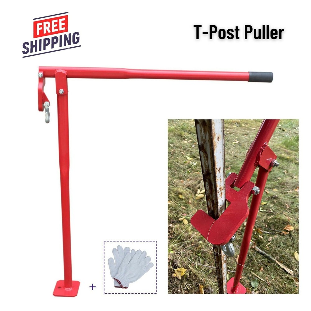 T-Post Puller Tool Wooden/Metal Fence Post Straight Extract Pulling Farm Garden