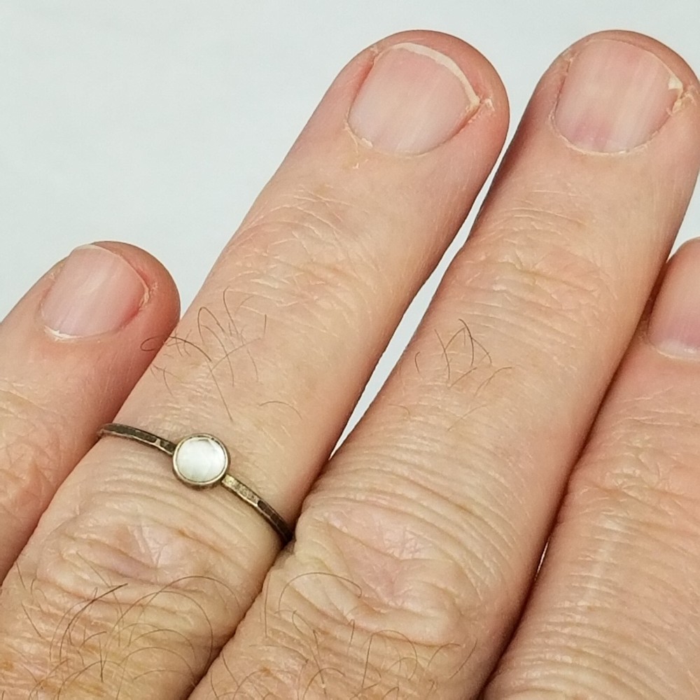 size 7 clear gemstone Sterling Silver 925 womens ring.