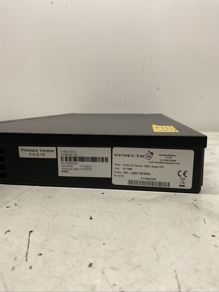 Synetics E1600 Encoder Digital Video Audio 16 Channel. H264 Encoder. G-79