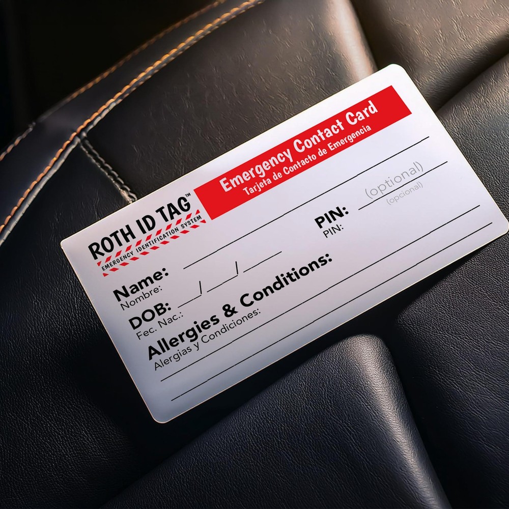 Original ROTH ID TAG™ Kit | Emergency Contact Identification System for Car