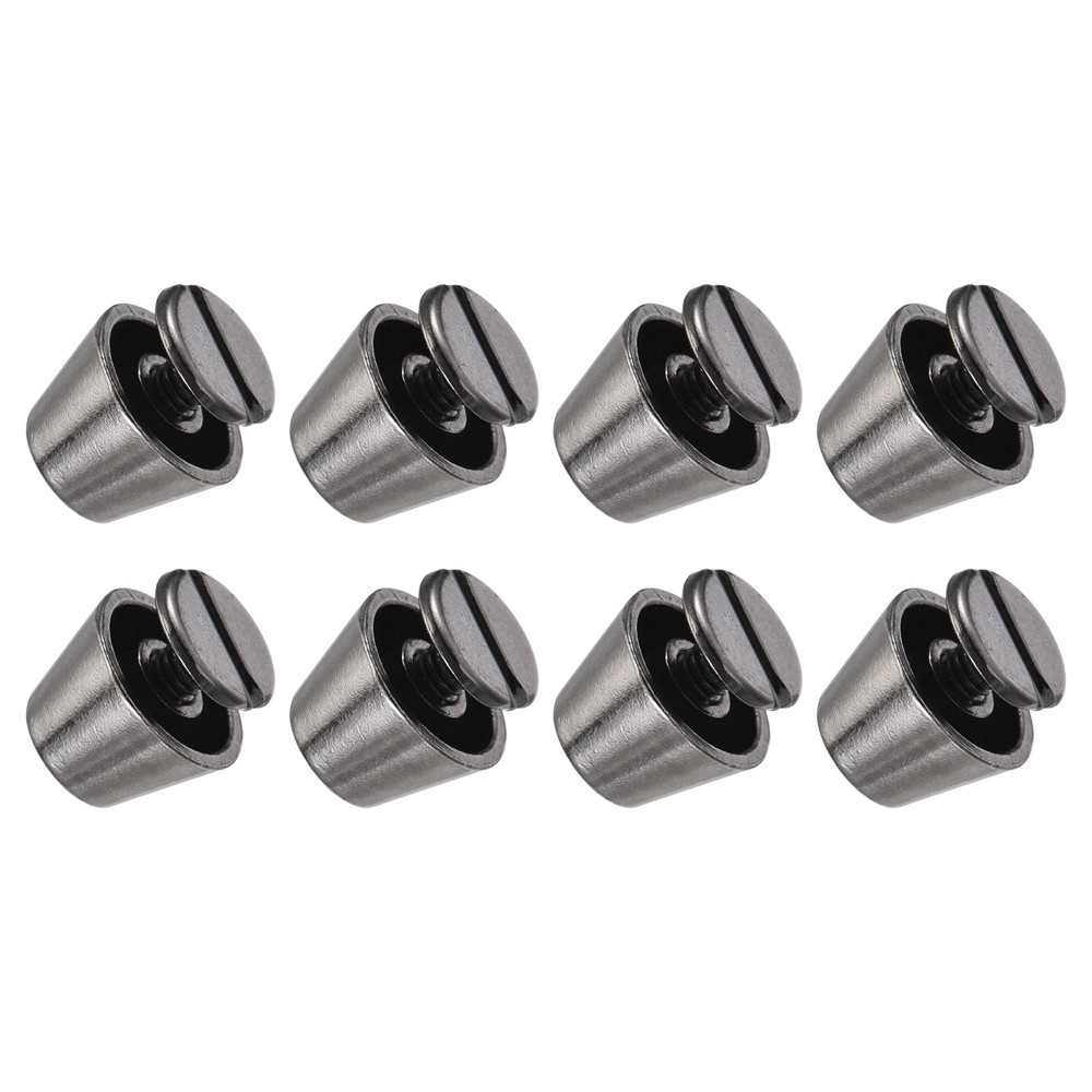 Screw Back Stud Spike (10x7mm) 8pcs, Flat Head Stud Rivets Gun-black
