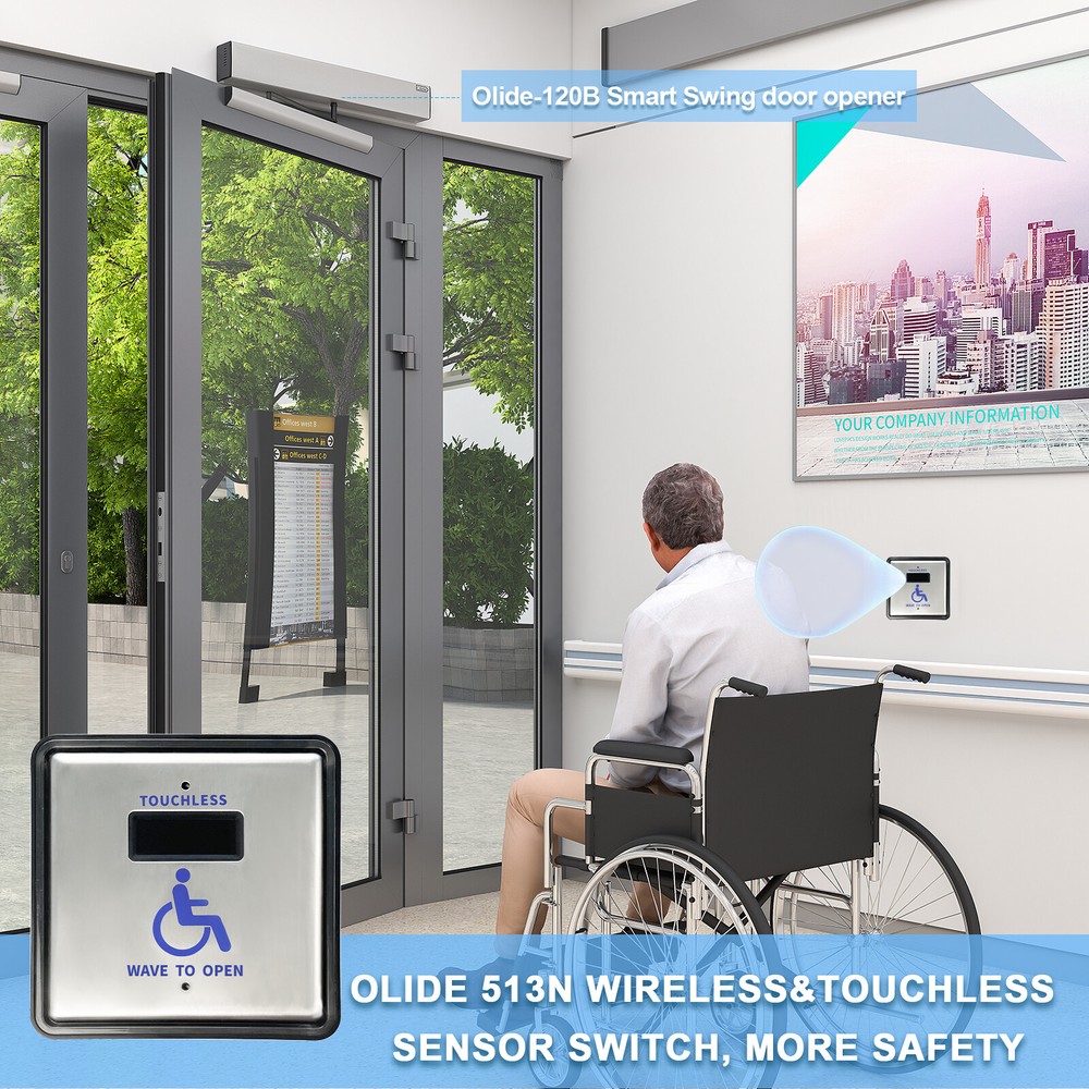 DSW120 Automatic Swing Door Operator with Wireless Touchless Activation Switch