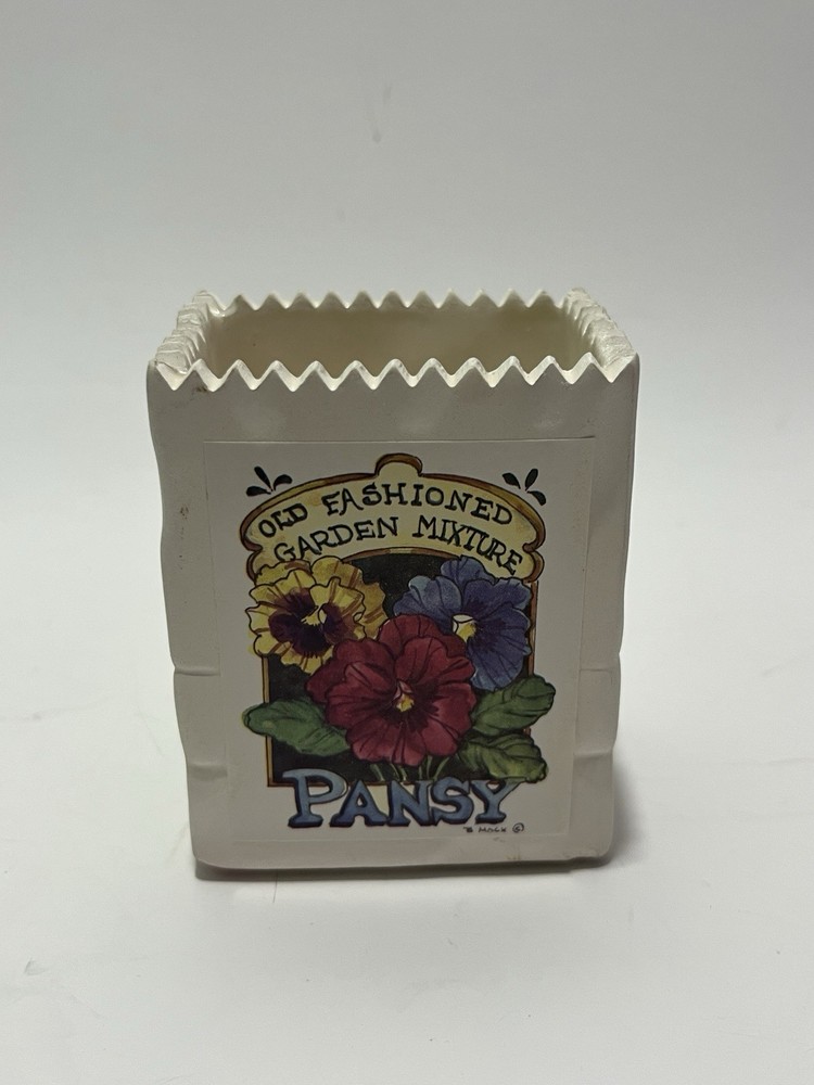 Ceramic Rectangle Floral Planter Glazed Multicolor Collectible