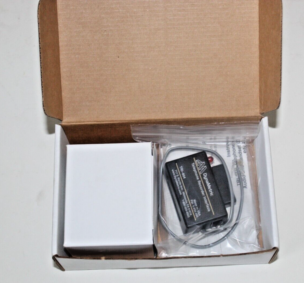 NEW DynaMetric TRI-804 Telephone Recorder Interface with adapter