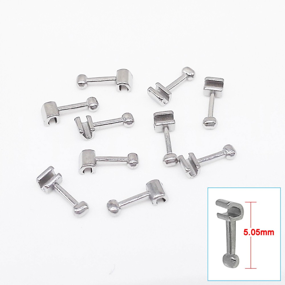 10 Pcs Dental Orthodontic Crimpable Hook Long/Medium/Short /Stop Stainless PD