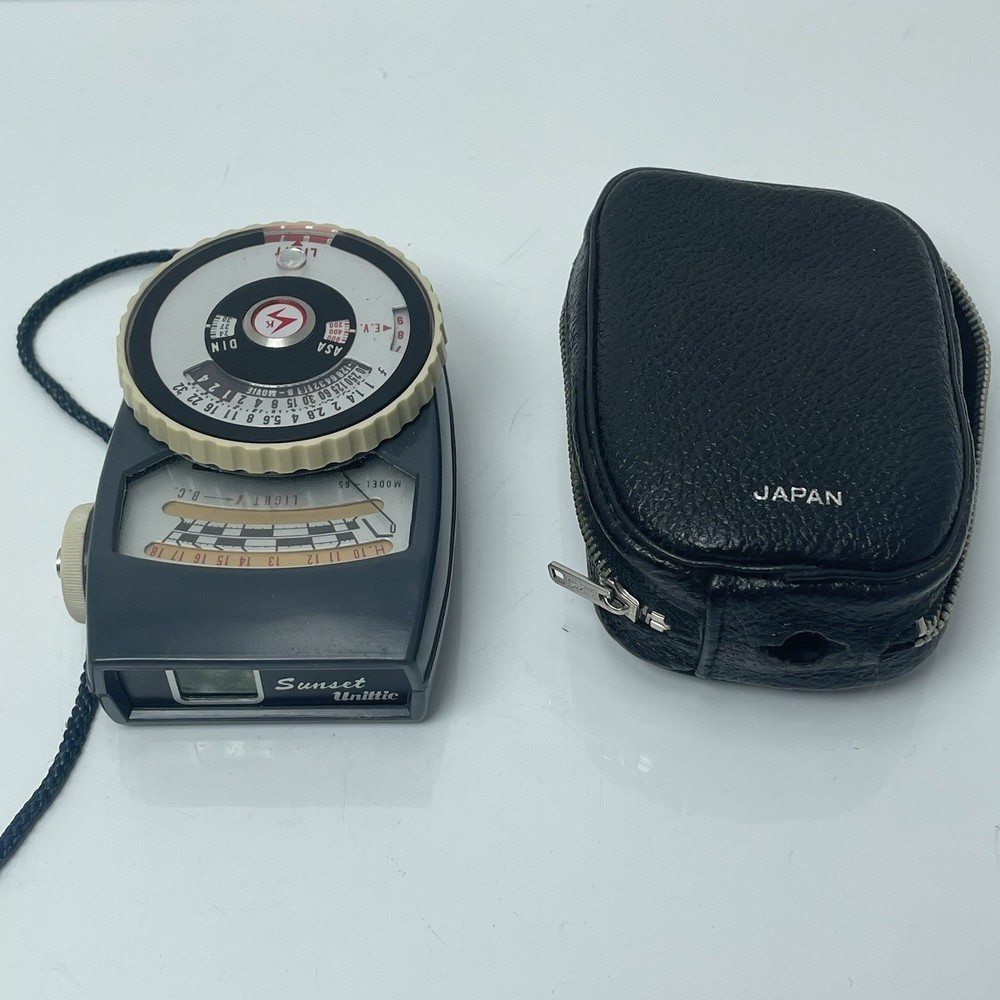 Vintage Sunset Unittic Model 65 Zero Adjust Exposure Meter W/Case