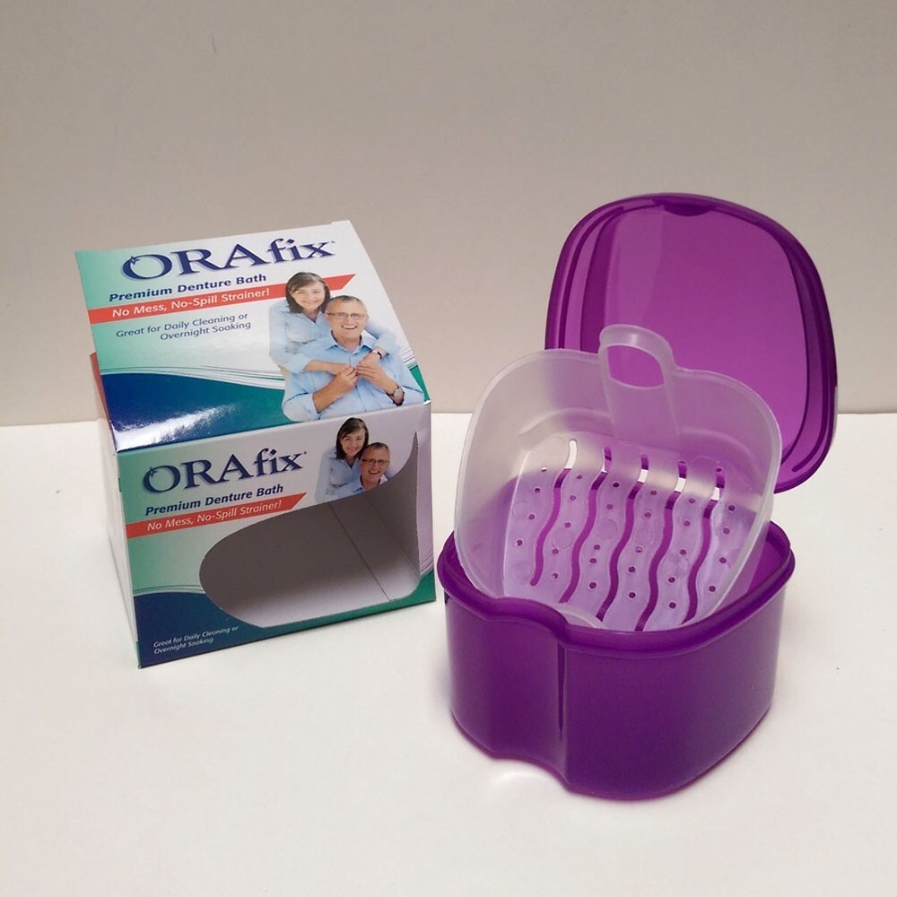1x Denture Bath Case Cup Box Holder Storage Soak Container Retainer Teeth Travel