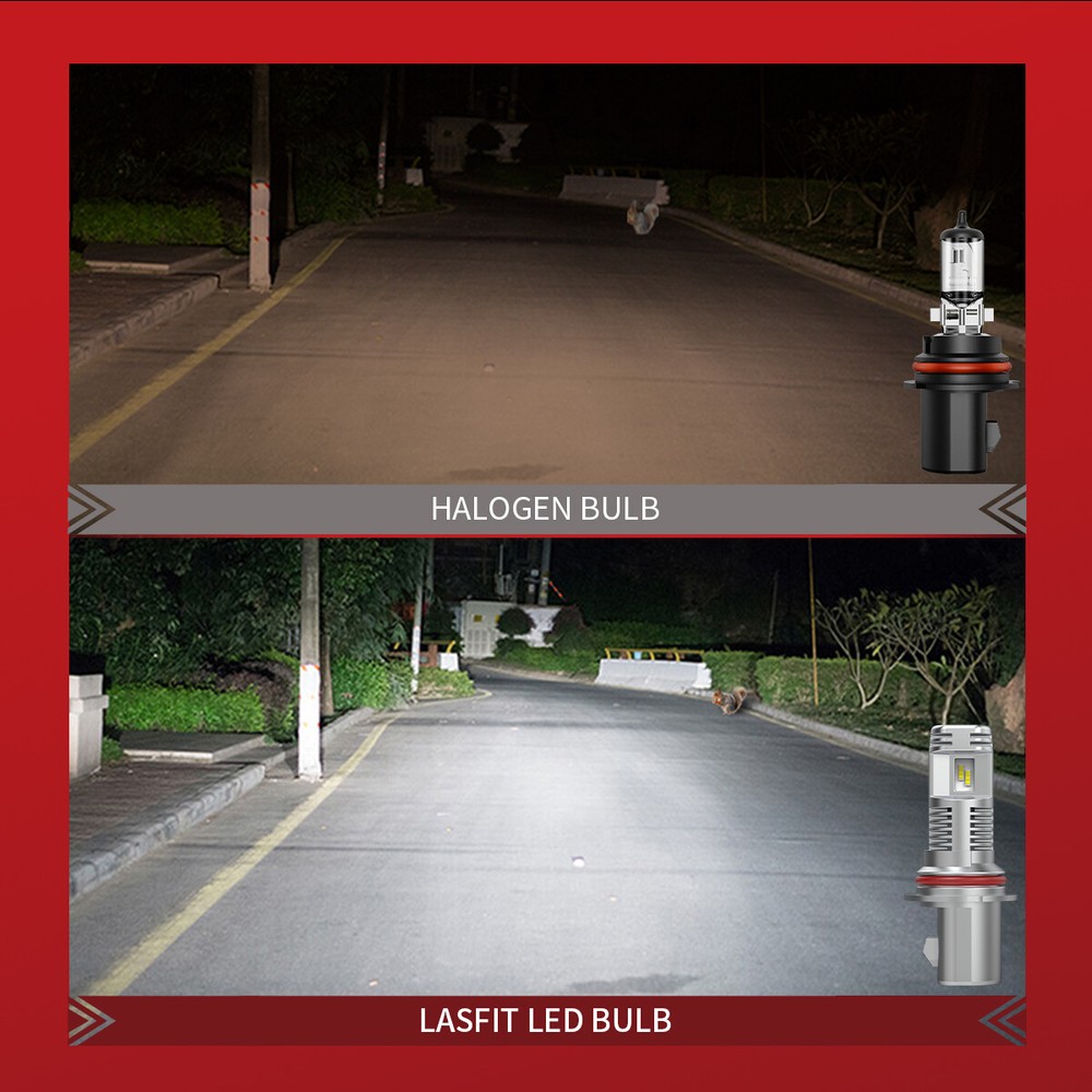 LASFIT 9007 HB5 LED Headlight High Low Beam Bulbs Conversion Kit 6000K White 2X