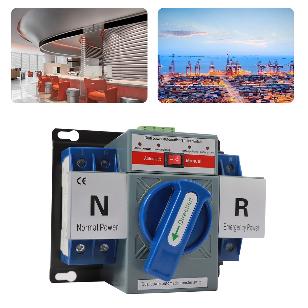 AC110V 2P 63A Mini Dual Power Automatic Transfer Switch Toggle Control Converts