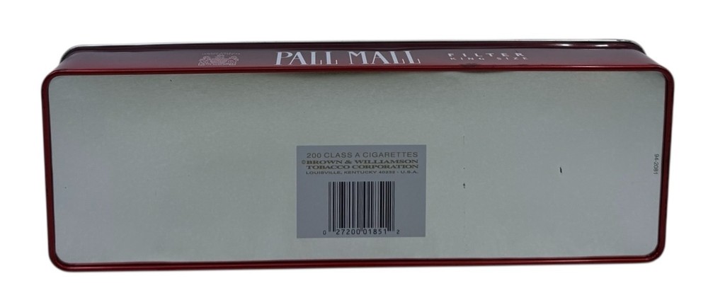 Pall Mall Filter King Size Red 11½" x 4" Hinged Tin Only