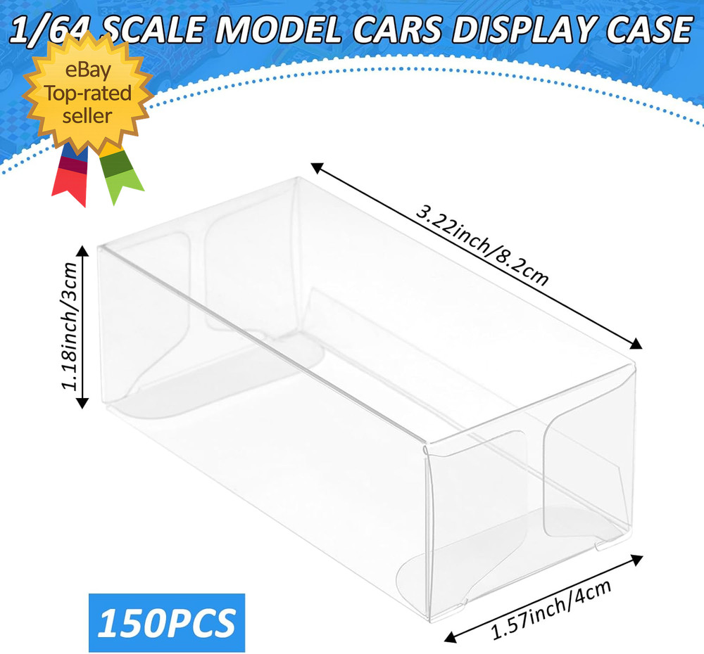 120 PCS 1/64 Display Case for Model Car Clear Display Case,Storage Display Case