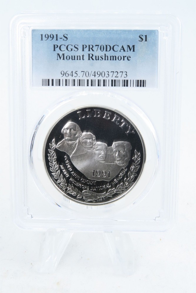 1991-S PCGS PR70DCAM Mount Rushmore Silver Modern Commemorative Dollar Proof