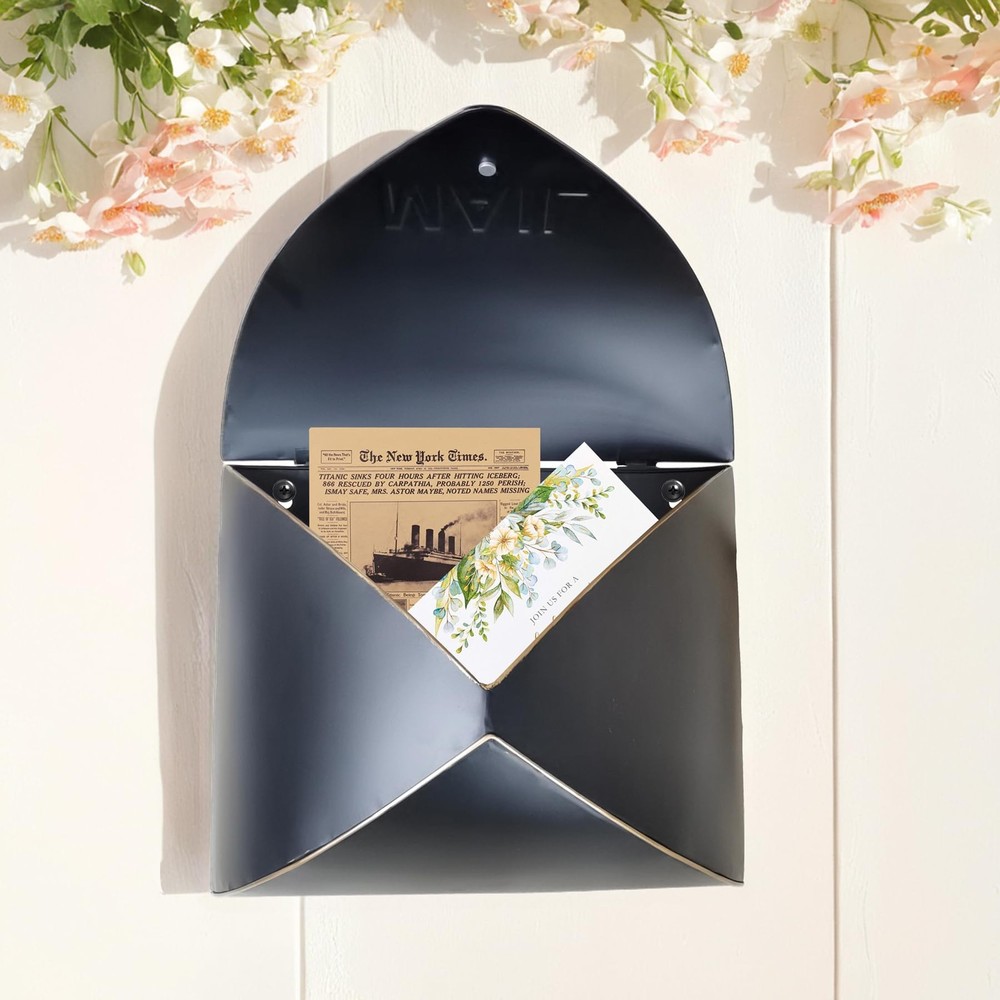 Wall Mount Mailbox Metal Post Box Envelope Mailboxes Outside Drop Safe Letter