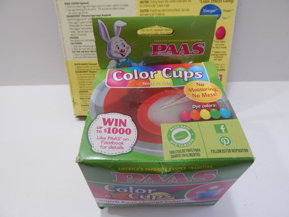 PAAS Color Cups & Egg Decorating Kit Lot