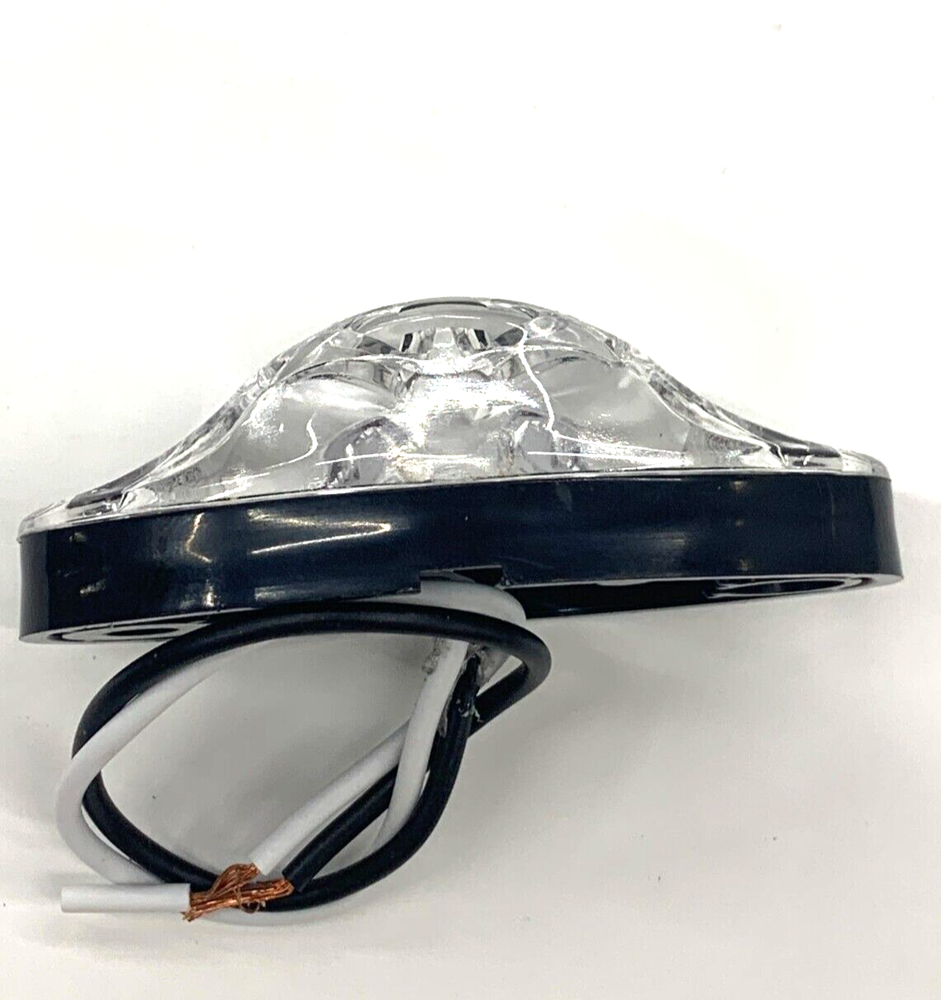 Red Clear LED Oval Dragon's Eye 2 Diode Red Marker Clearance Trailer Light