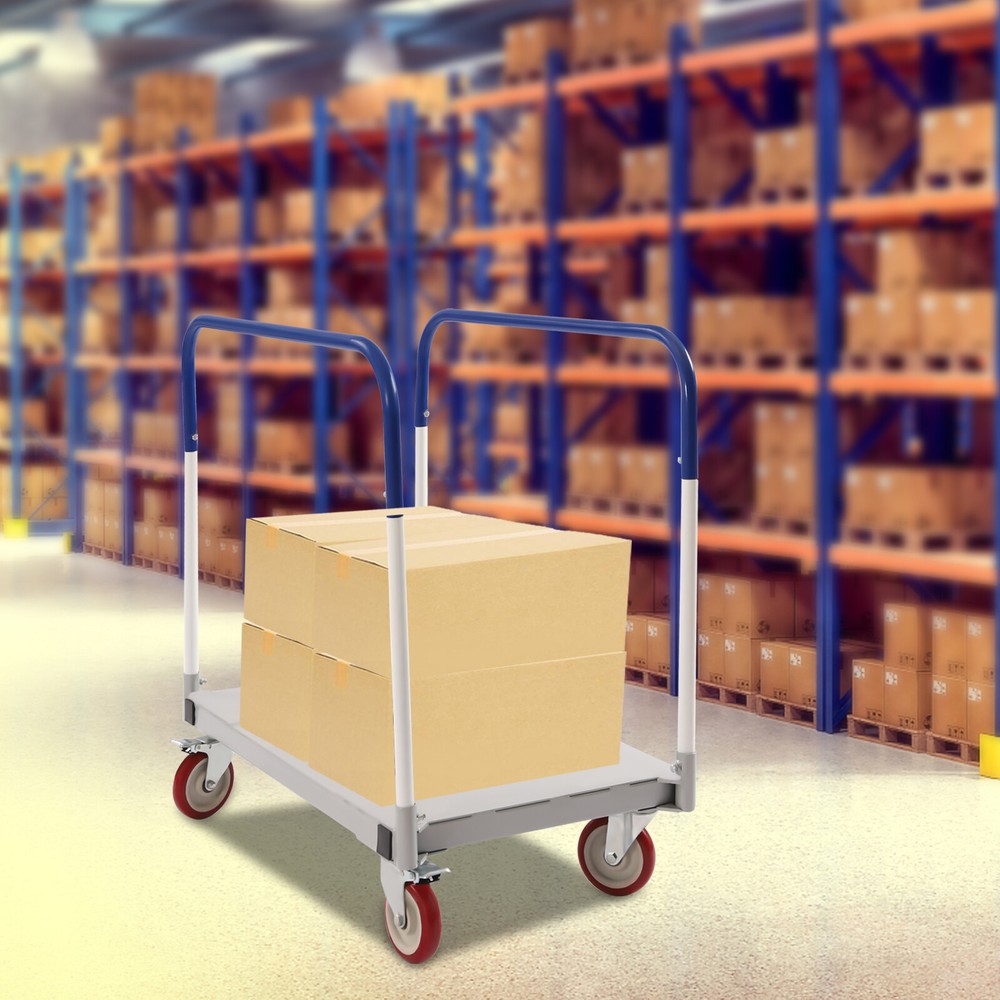 1500 lbs Professional Panel Cart Dolly Rectangular Low Noise with 5inch Casters
