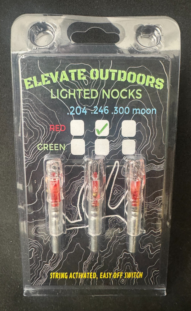Elevate Outdoors Lighted Arrow Nocks .246 Red 3 Pack New
