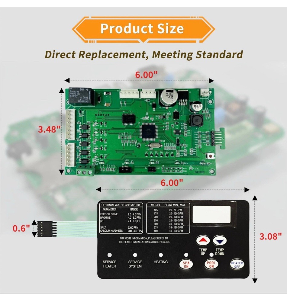 42002-0007S Control Board Kit Replacement for Pentair MasterTemp