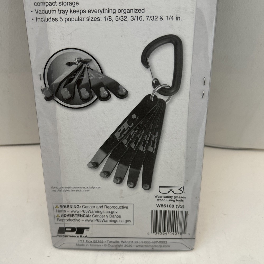 Performance Tool 5-Pc Offset Hex Key Set SAE, W86108, Low Profile