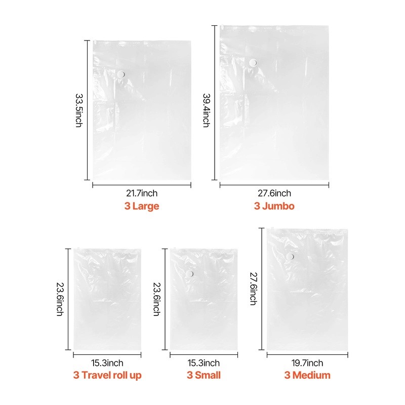 Multi-Purpose Vacuum Storage Bags Set W/ Electric Pump Efficient Space Saving US