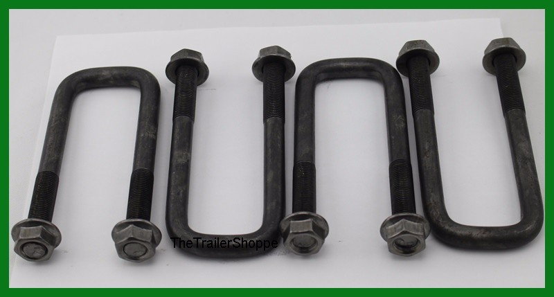 Trailer Steel Ubolts 1-1/2" Square Axle Spring U-Bolt 1/2" X 5" Long -Set of 4