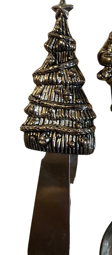 Wallace Silversmiths Holiday Spreader Spoon Set Santa Tree Snowman Silverplate