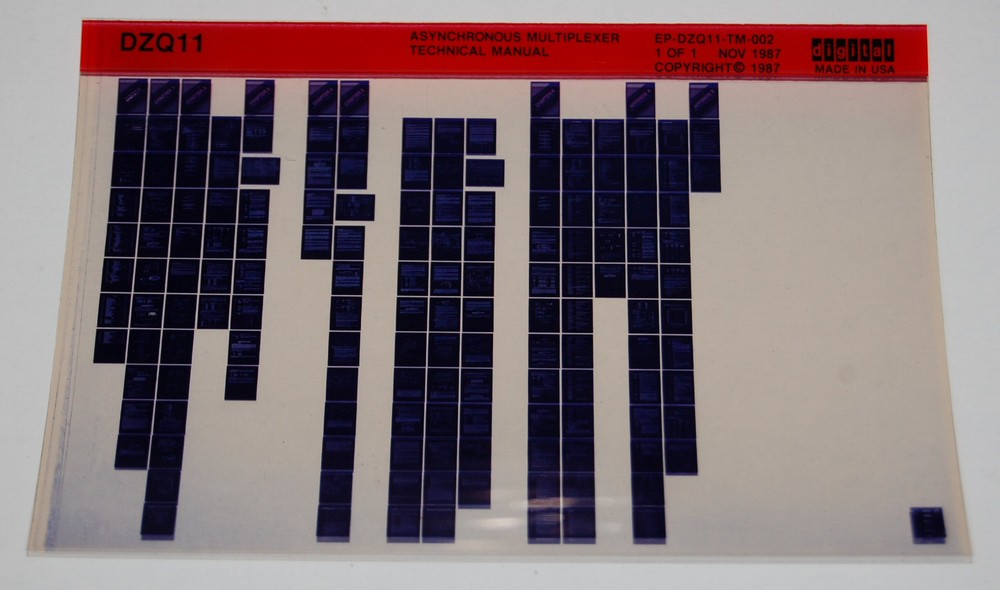 DEC DZQ11 Asynchronous Multiplexer Technical Manual, Microfiche