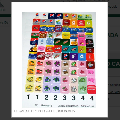DECAL SET PEPSI COLD FUSION ADA # 620049051