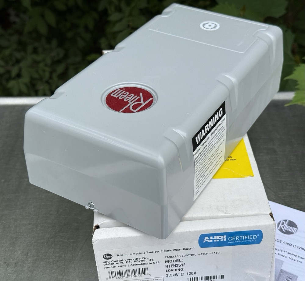 Rheem RTEH3512 3.5kW @ 120V Tankless Electric Water Heater - Unused - Open Box
