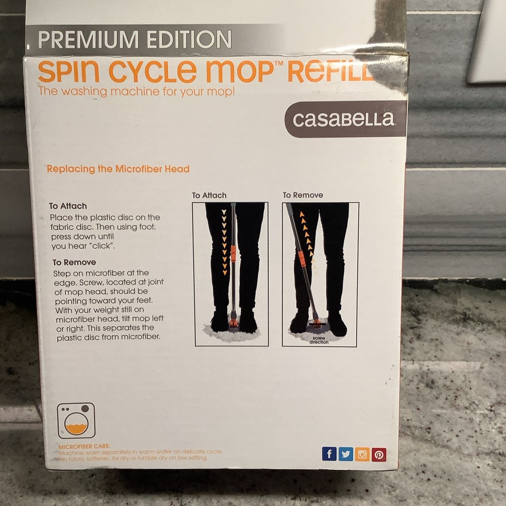 Casabella Spin Cycle Mop Refill-NEW IN BOX