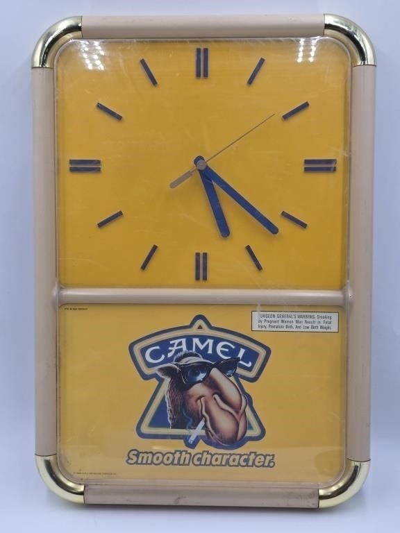 Vintage 80s Joe Camel Cigarette Wall Clock Advertising Man Cave Decor