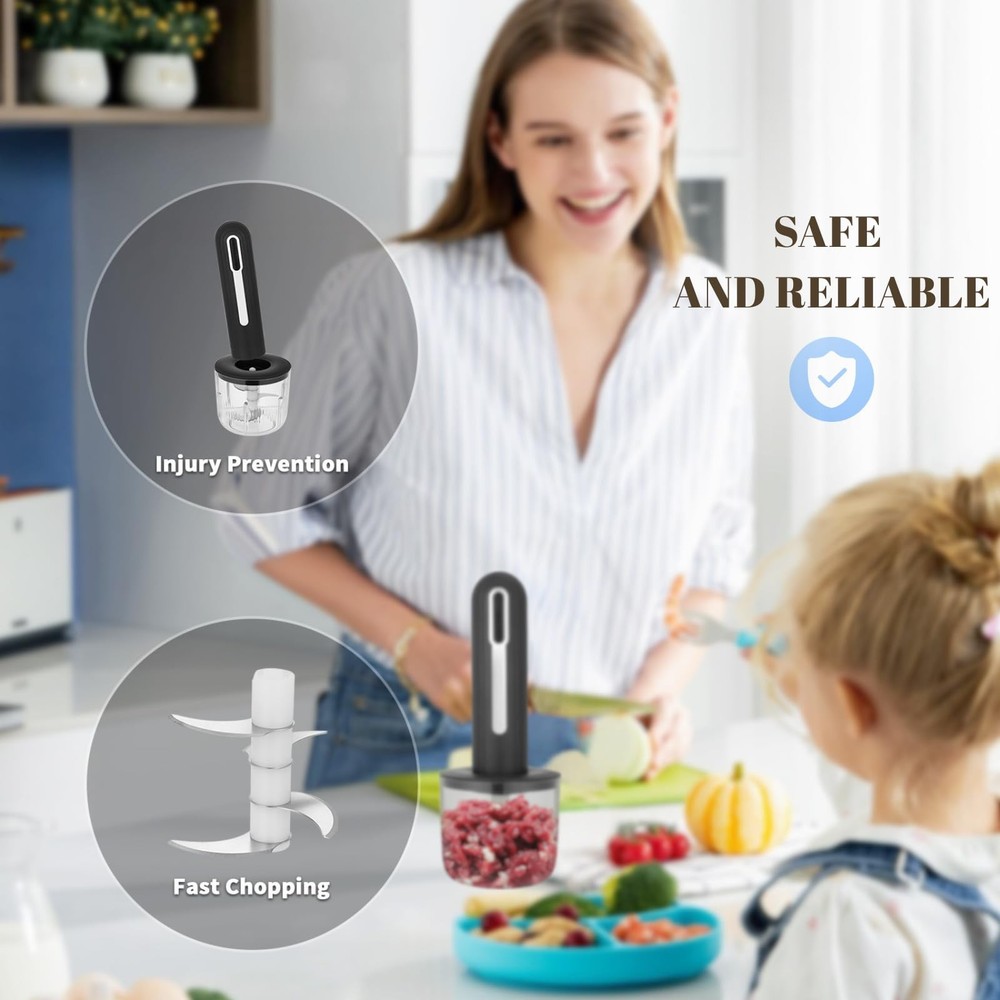 MINI Cordless Food Processor Electric Vegetable Chopper,USB Rechargable Compa...