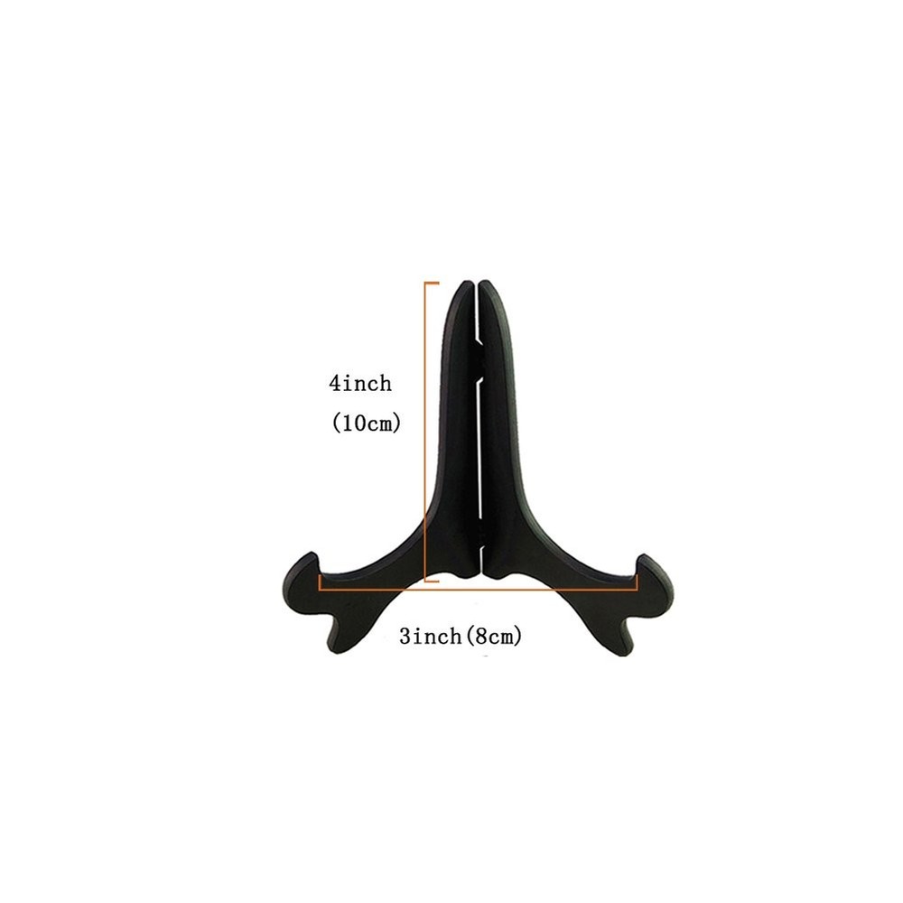 4 Inch Black Display Easel Stands Plate Frame Holder 4 Pack